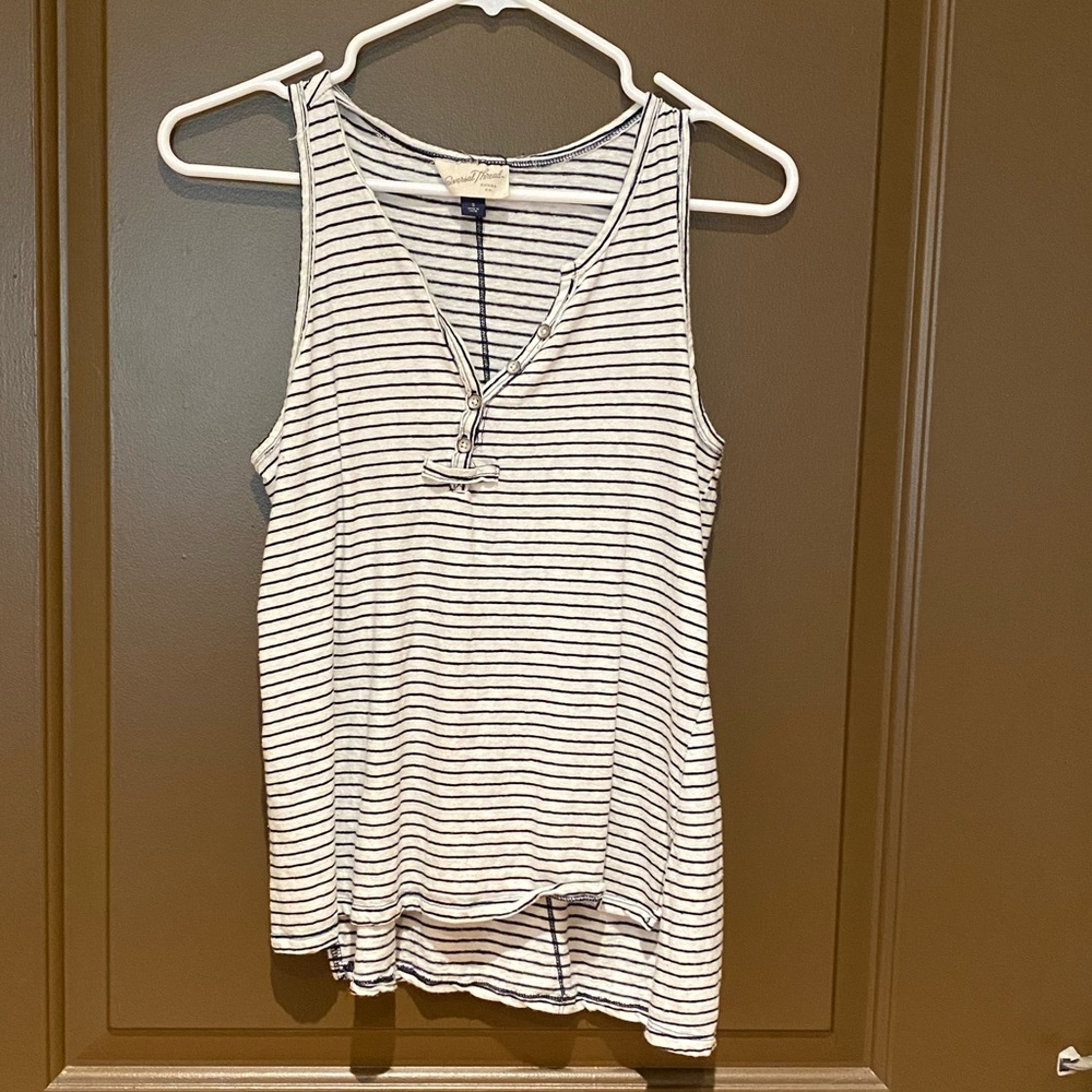 Striped v-neck tank top
